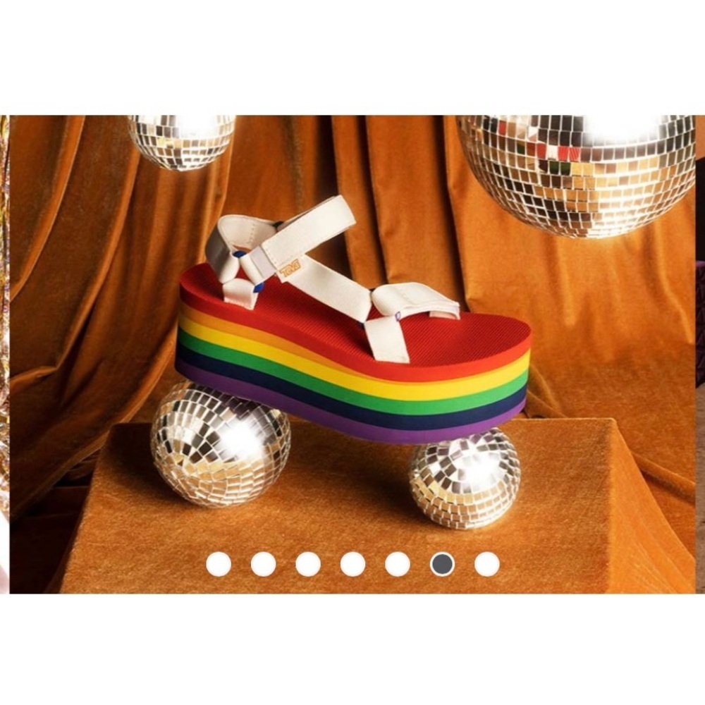 Teva Platform Universal Rainbow Pride Sandals Lgb… - image 6